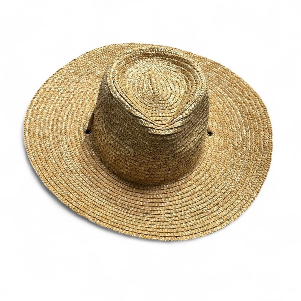 Kooringal Havana Natural Straw Wide Brim Sun Hat Chin Cord 58cm Resort Vacation